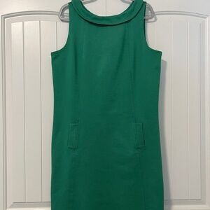 Boden Sleeveless Button Back Front Pockets Cotton Blend Jersey Midi Dress‎ Sz 14